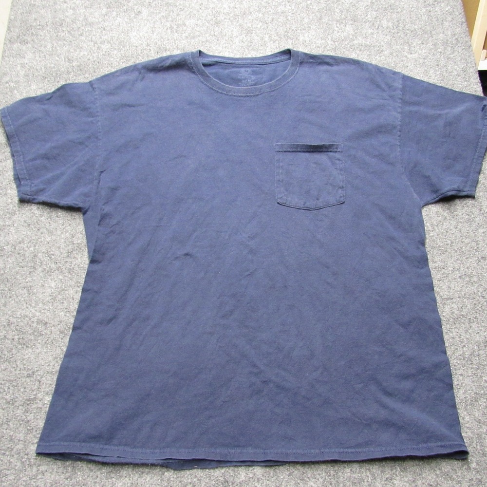Fruit of the Loom Platinum Mens XL Navy Blue Pocket T-Shirt Cotton Short Sleeve